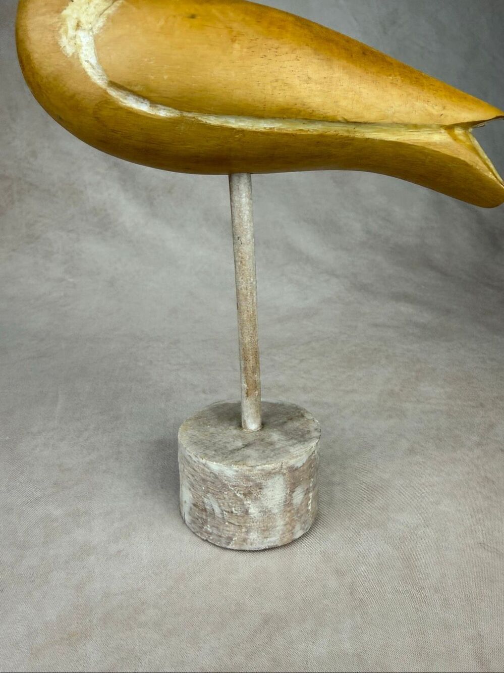 Vintage Wooden Carved Shorebird Decoy Style 8” Folk Art Primitive - Picture 10 of 12